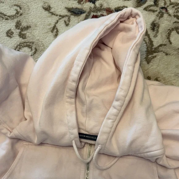 Brandy Melville Pink Zip-Up Hoodie - Picture 2 of 4